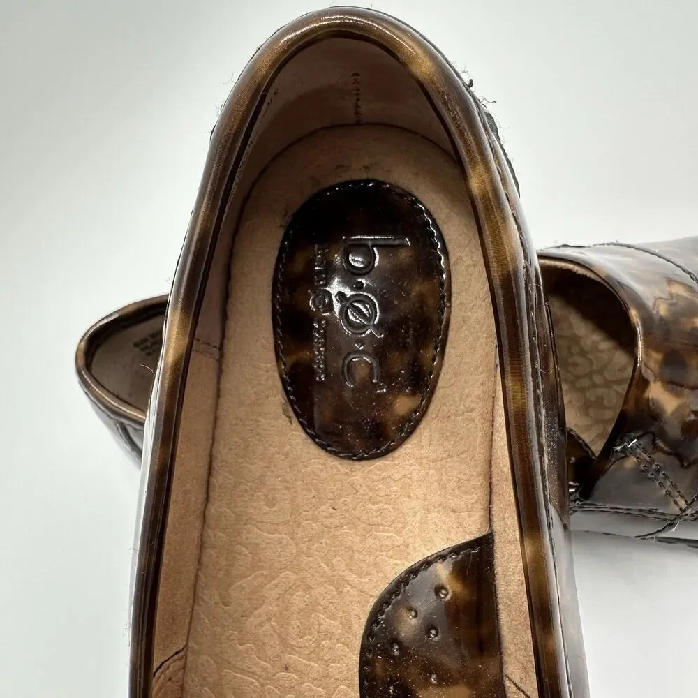 BOC Born Concept Clogs Womens 8 Slip On Shoes Brown Cheetah Patent Faux Leather - Picture 7 of 16